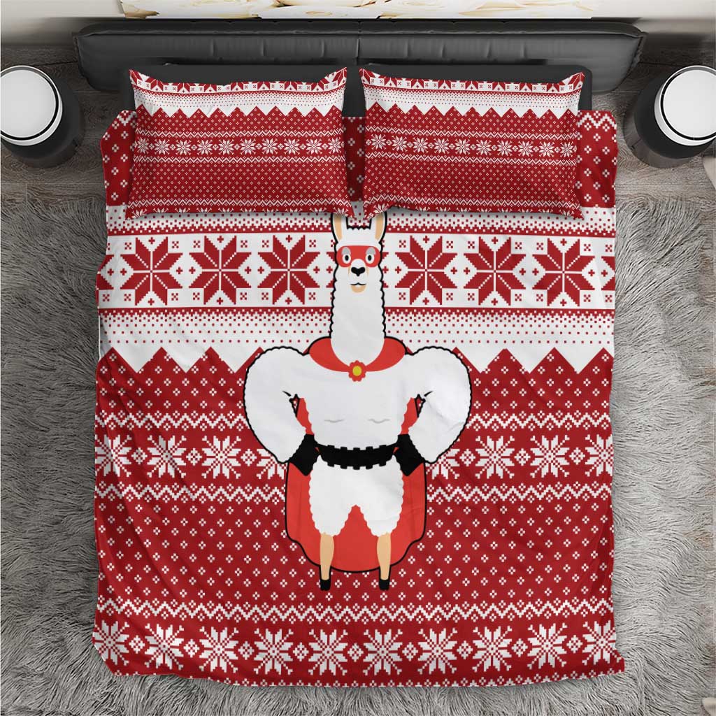 Llama Superhero Christmas Bedding Set Xmas Holiday Patterns - Wonder Print Shop