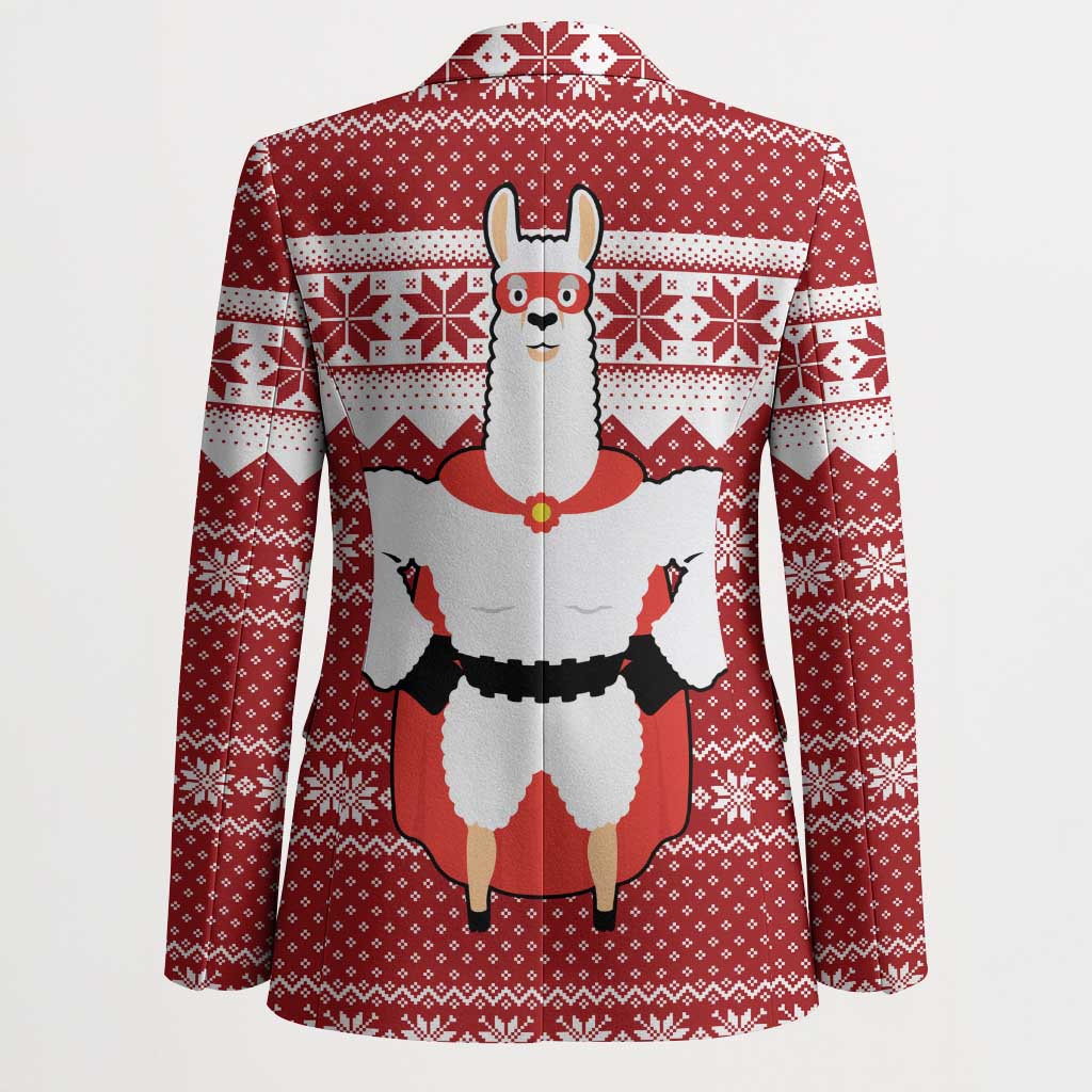 Llama Superhero Christmas Blazer Xmas Holiday Patterns - Wonder Print Shop