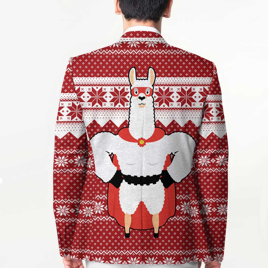 Llama Superhero Christmas Blazer Xmas Holiday Patterns - Wonder Print Shop
