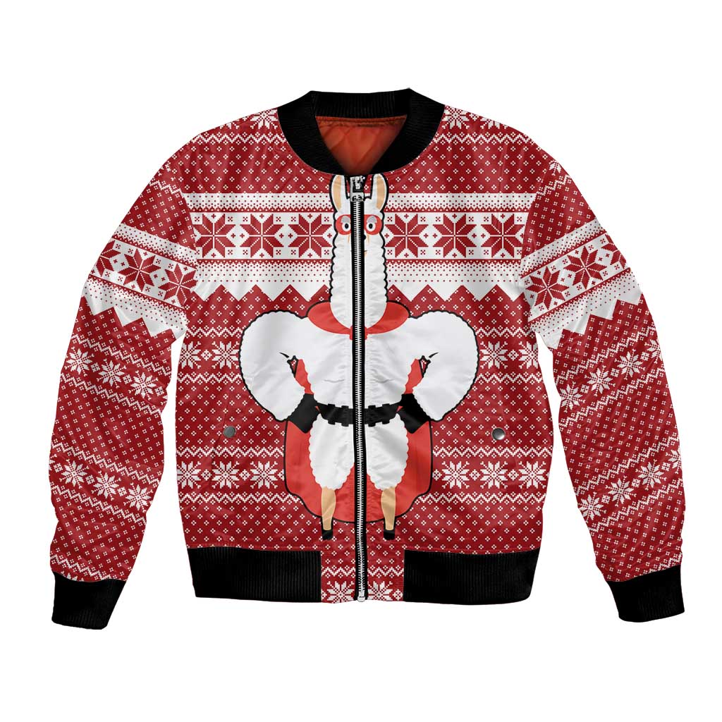 Llama Superhero Christmas Bomber Jacket Xmas Holiday Patterns - Wonder Print Shop