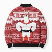 Llama Superhero Christmas Bomber Puffer Jacket Xmas Holiday Patterns - Wonder Print Shop