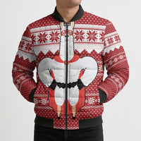 Llama Superhero Christmas Bomber Puffer Jacket Xmas Holiday Patterns - Wonder Print Shop
