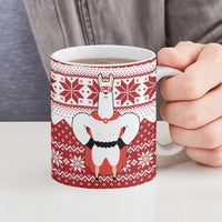 Llama Superhero Christmas Ceramic Mug Xmas Holiday Patterns - Wonder Print Shop