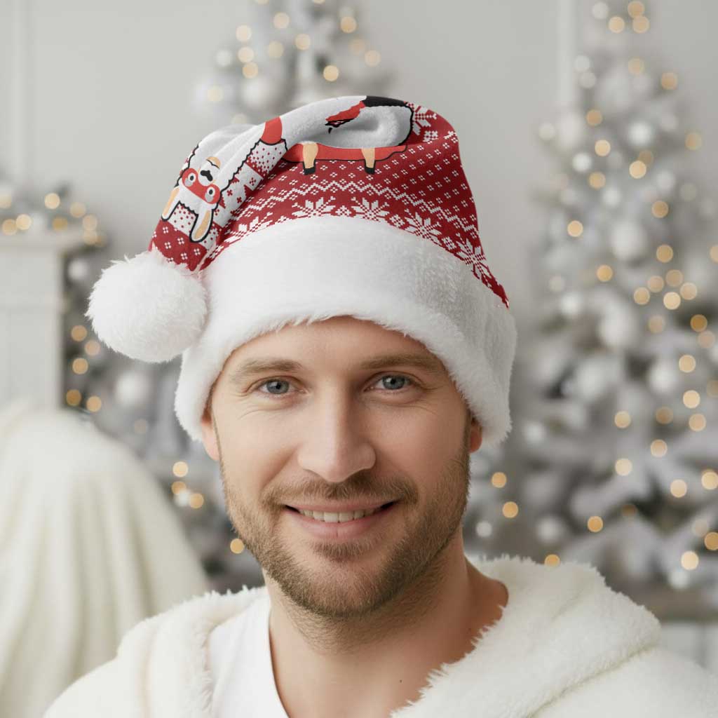 Llama Superhero Christmas Santa Hat Xmas Holiday Patterns - Wonder Print Shop