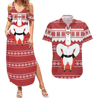 Llama Superhero Christmas Couples Matching Summer Maxi Dress and Hawaiian Shirt Xmas Holiday Patterns - Wonder Print Shop