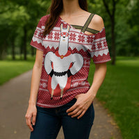 Llama Superhero Christmas Cross Shoulder Shirt Xmas Holiday Patterns - Wonder Print Shop