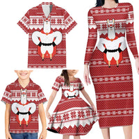 Llama Superhero Christmas Family Matching Long Sleeve Bodycon Dress and Hawaiian Shirt Xmas Holiday Patterns - Wonder Print Shop