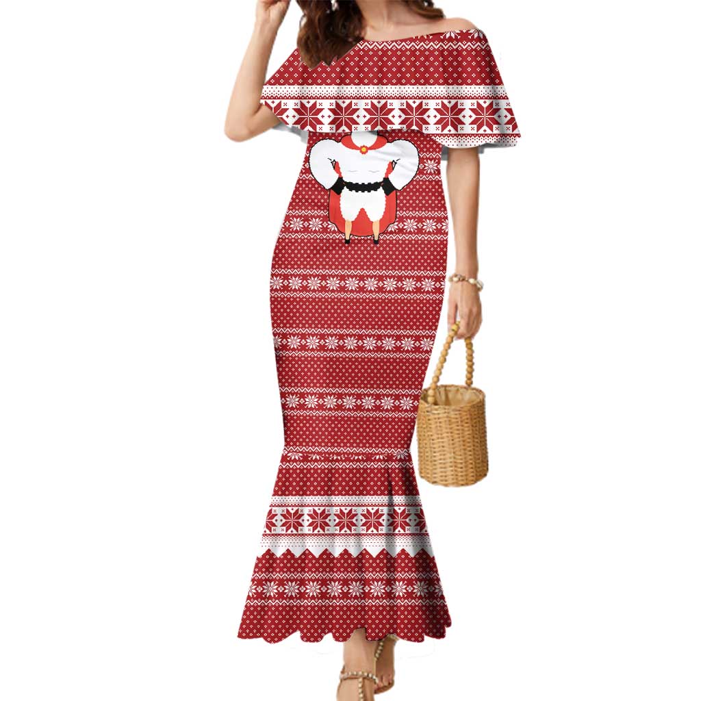 Llama Superhero Christmas Family Matching Mermaid Dress and Hawaiian Shirt Xmas Holiday Patterns - Wonder Print Shop