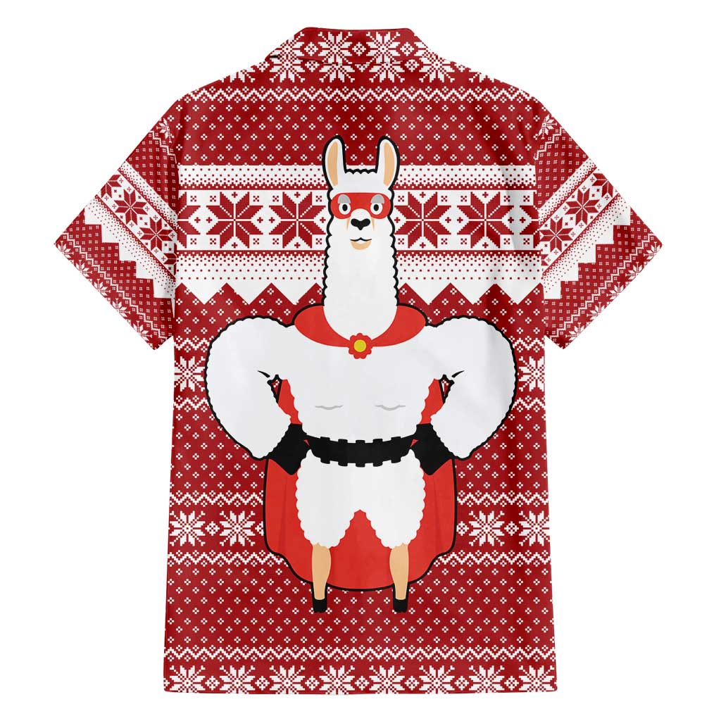 Llama Superhero Christmas Family Matching Off Shoulder Maxi Dress and Hawaiian Shirt Xmas Holiday Patterns - Wonder Print Shop