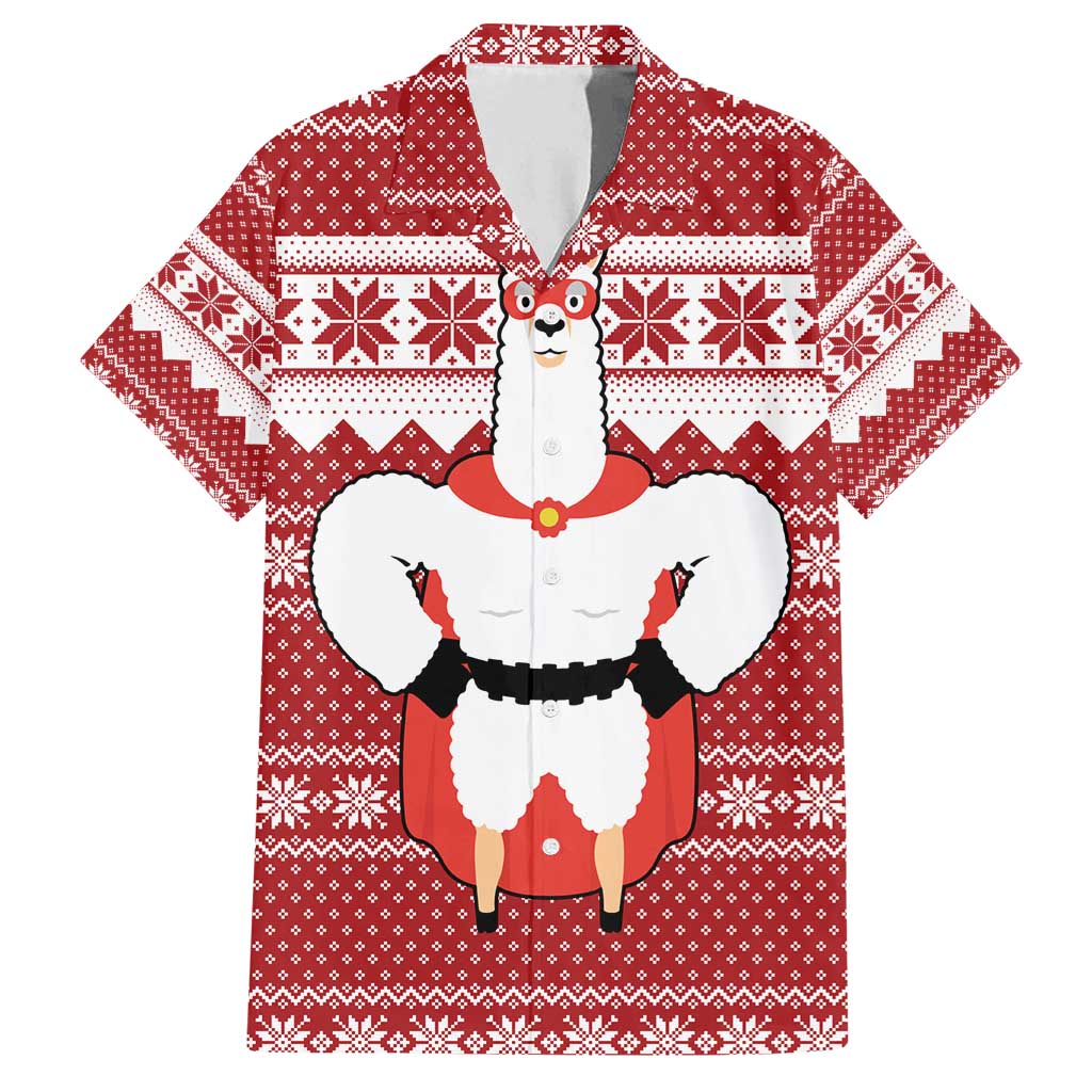 Llama Superhero Christmas Family Matching Puletasi and Hawaiian Shirt Xmas Holiday Patterns - Wonder Print Shop
