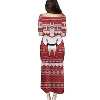 Llama Superhero Christmas Family Matching Puletasi and Hawaiian Shirt Xmas Holiday Patterns - Wonder Print Shop