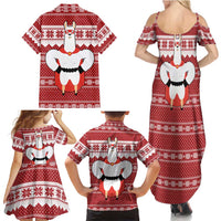 Llama Superhero Christmas Family Matching Summer Maxi Dress and Hawaiian Shirt Xmas Holiday Patterns - Wonder Print Shop