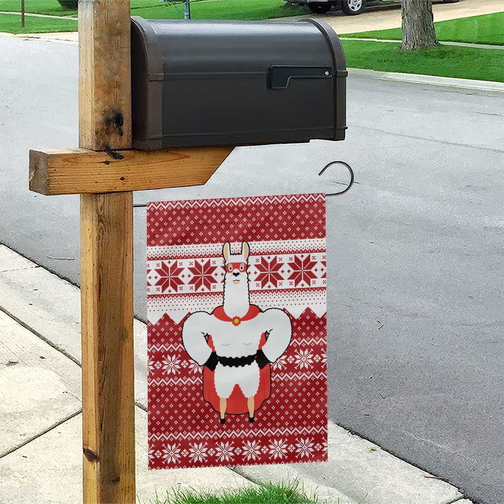 Llama Superhero Christmas Garden Flag Xmas Holiday Patterns - Wonder Print Shop