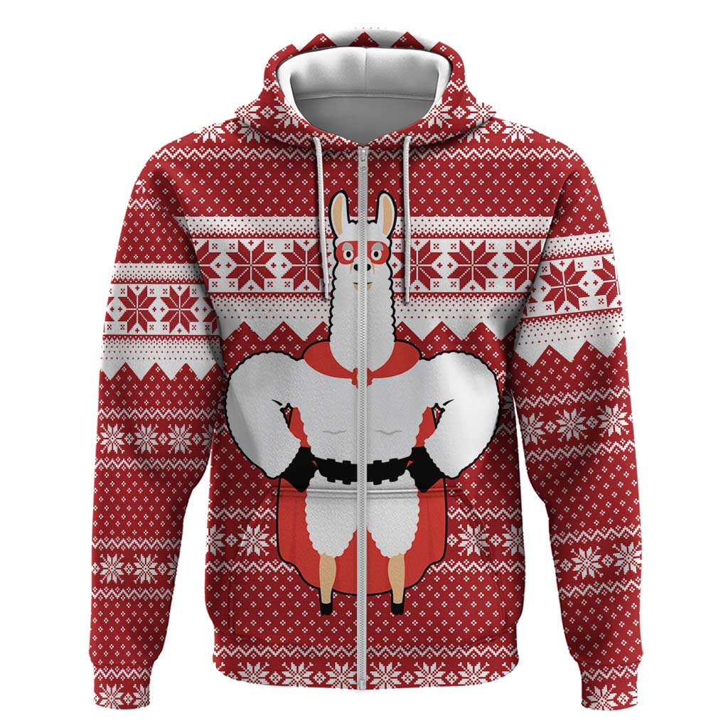 Llama Superhero Christmas Hoodie Xmas Holiday Patterns - Wonder Print Shop