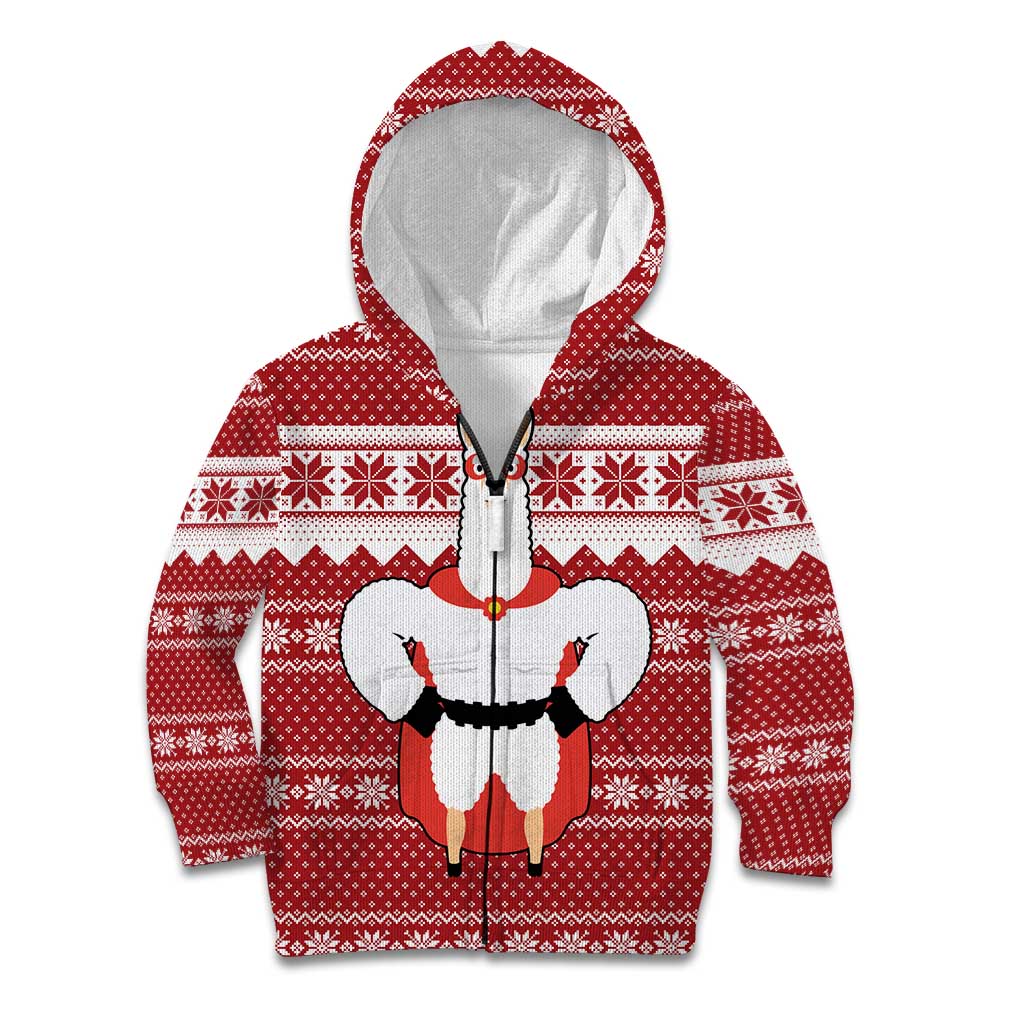 Llama Superhero Christmas Kid Hoodie Xmas Holiday Patterns - Wonder Print Shop