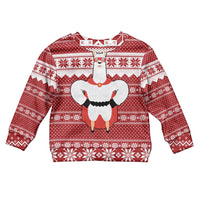 Llama Superhero Christmas Kid Ugly Christmas Sweater Xmas Holiday Patterns - Wonder Print Shop