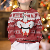Llama Superhero Christmas Kid Ugly Christmas Sweater Xmas Holiday Patterns - Wonder Print Shop