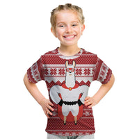 Llama Superhero Christmas Kid T Shirt Xmas Holiday Patterns - Wonder Print Shop