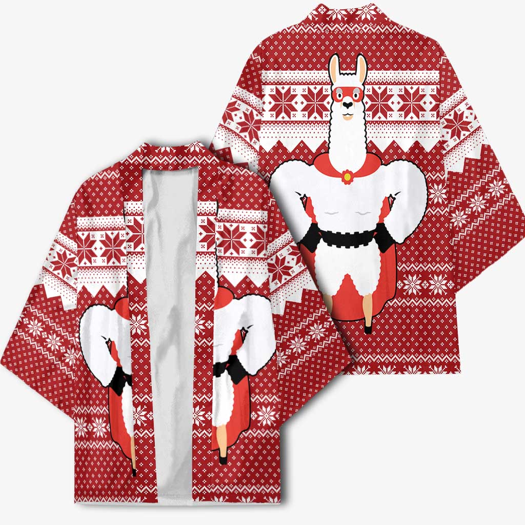 Llama Superhero Christmas Kimono Xmas Holiday Patterns - Wonder Print Shop