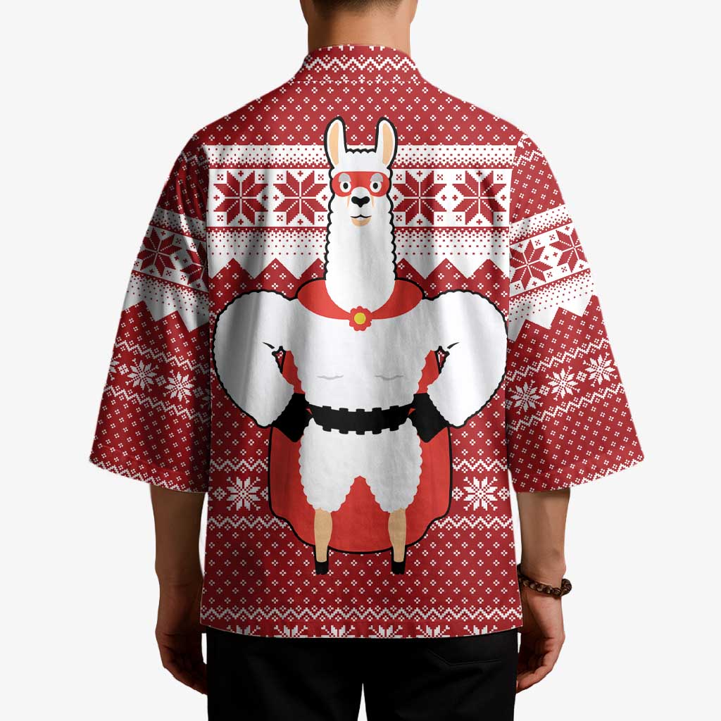 Llama Superhero Christmas Kimono Xmas Holiday Patterns - Wonder Print Shop