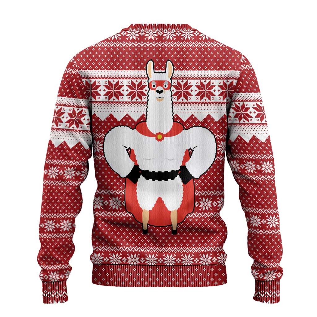 Llama Superhero Christmas Ugly Christmas Sweater Xmas Holiday Patterns - Wonder Print Shop