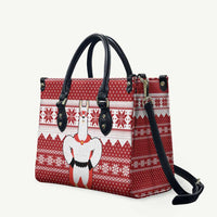 Llama Superhero Christmas Leather Bag Xmas Holiday Patterns - Wonder Print Shop