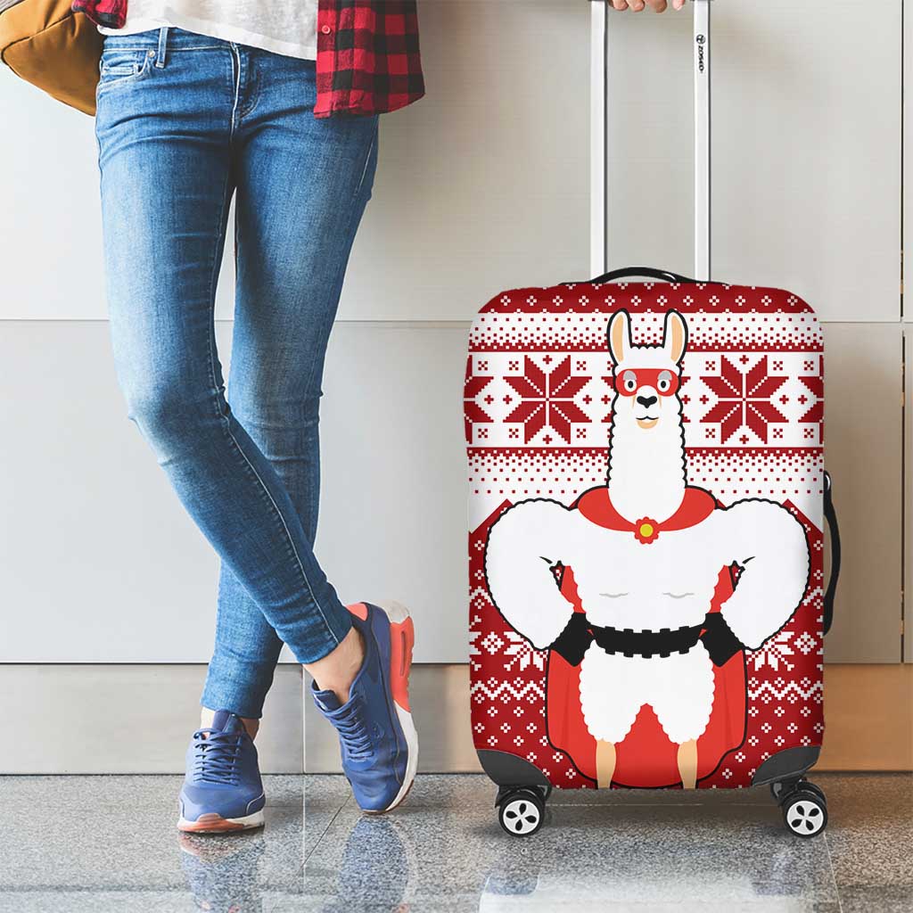 Llama Superhero Christmas Luggage Cover Xmas Holiday Patterns - Wonder Print Shop
