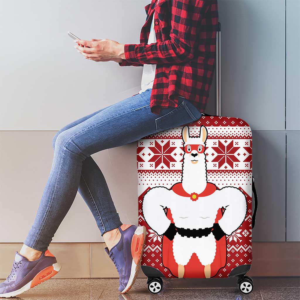 Llama Superhero Christmas Luggage Cover Xmas Holiday Patterns - Wonder Print Shop