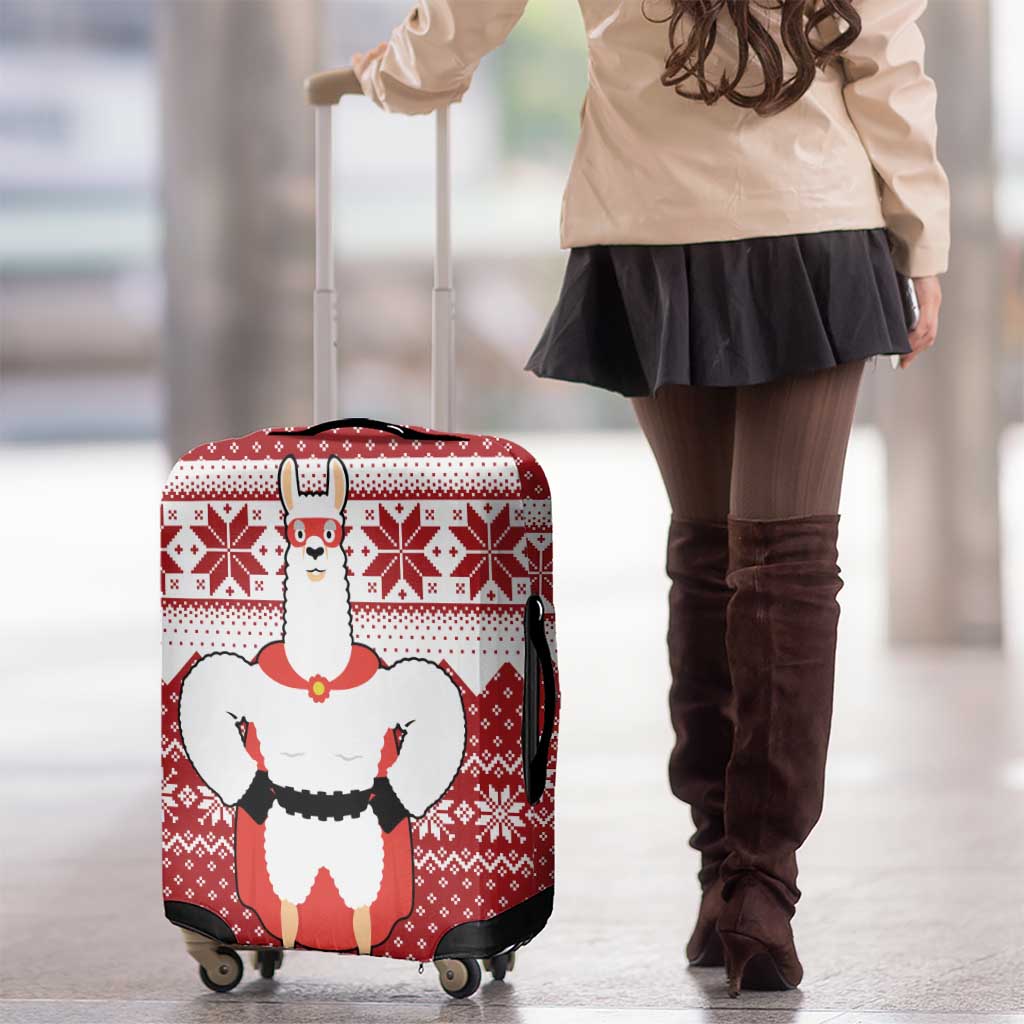 Llama Superhero Christmas Luggage Cover Xmas Holiday Patterns - Wonder Print Shop