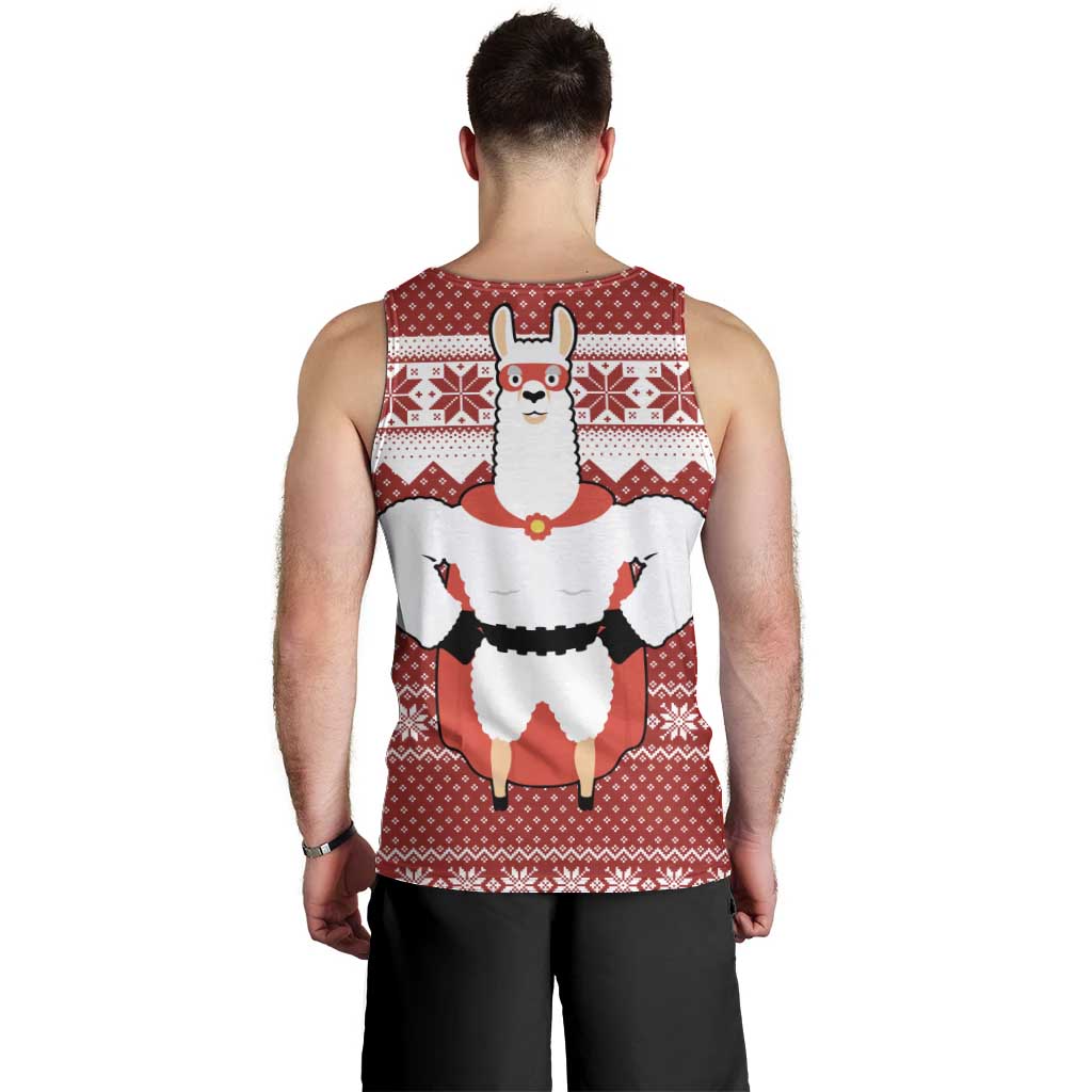 Llama Superhero Christmas Men Tank Top Xmas Holiday Patterns - Wonder Print Shop
