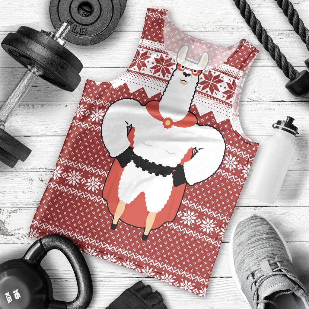 Llama Superhero Christmas Men Tank Top Xmas Holiday Patterns - Wonder Print Shop