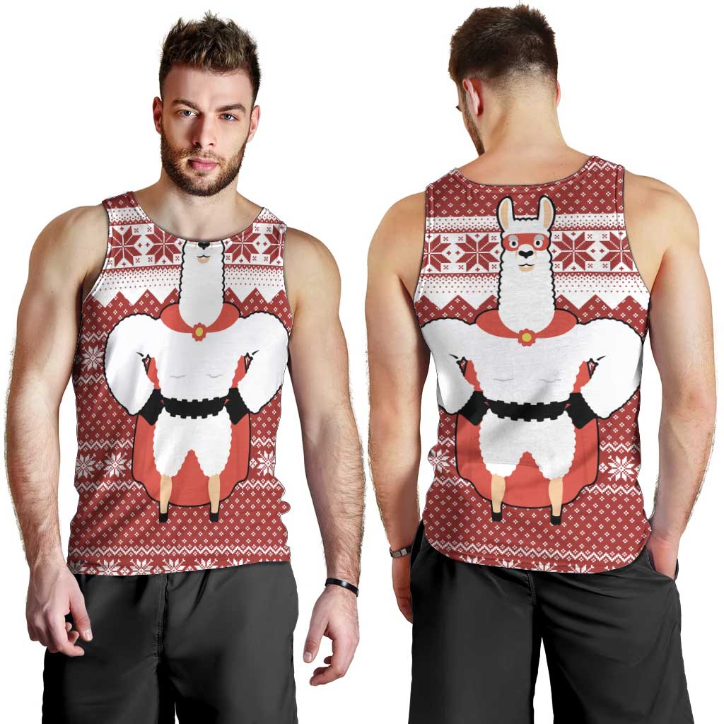 Llama Superhero Christmas Men Tank Top Xmas Holiday Patterns - Wonder Print Shop