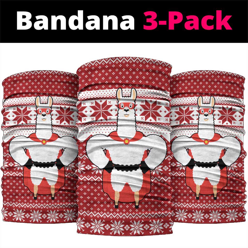 Llama Superhero Christmas Neck Gaiter Xmas Holiday Patterns - Wonder Print Shop