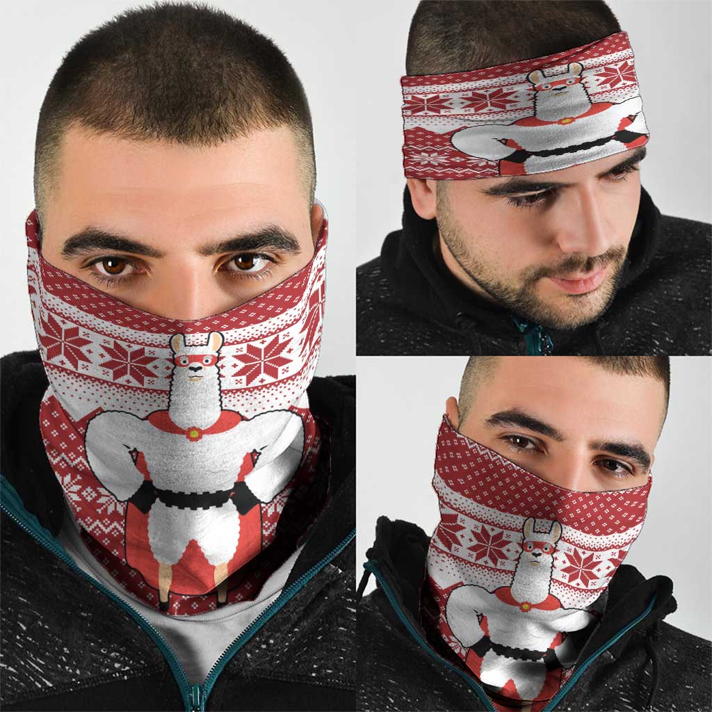 Llama Superhero Christmas Neck Gaiter Xmas Holiday Patterns - Wonder Print Shop