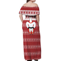 Llama Superhero Christmas Off Shoulder Maxi Dress Xmas Holiday Patterns - Wonder Print Shop