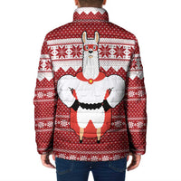 Llama Superhero Christmas Padded Jacket Xmas Holiday Patterns - Wonder Print Shop