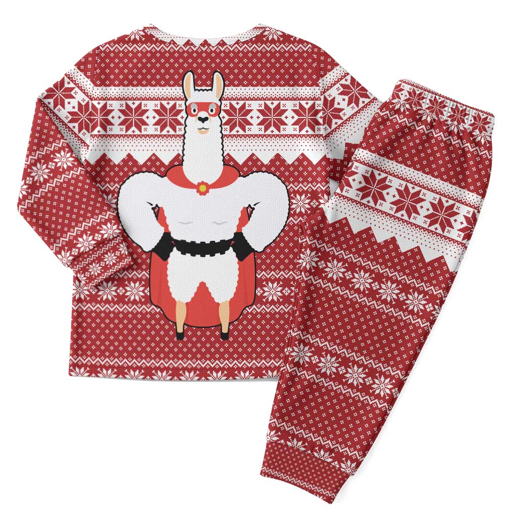 Llama Superhero Christmas Pajama Set Xmas Holiday Patterns - Wonder Print Shop