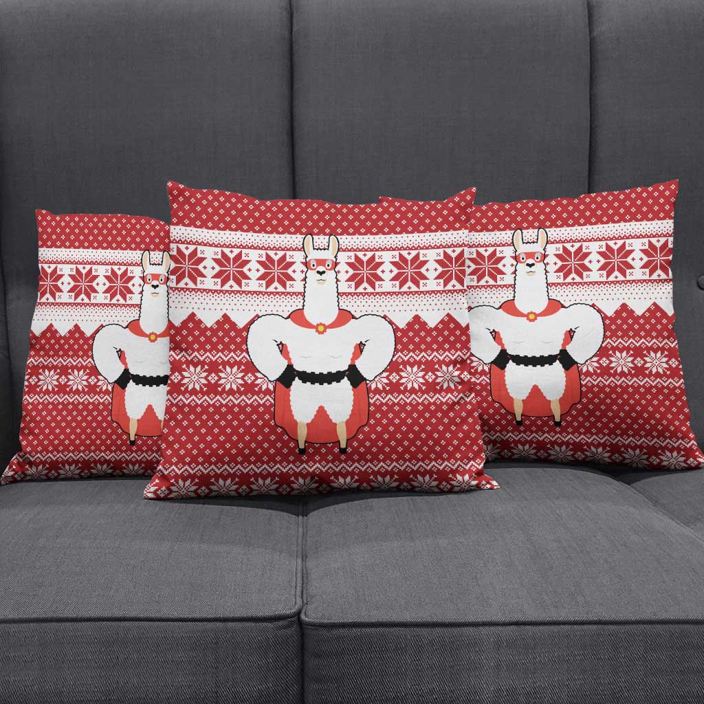 Llama Superhero Christmas Pillow Cover Xmas Holiday Patterns - Wonder Print Shop