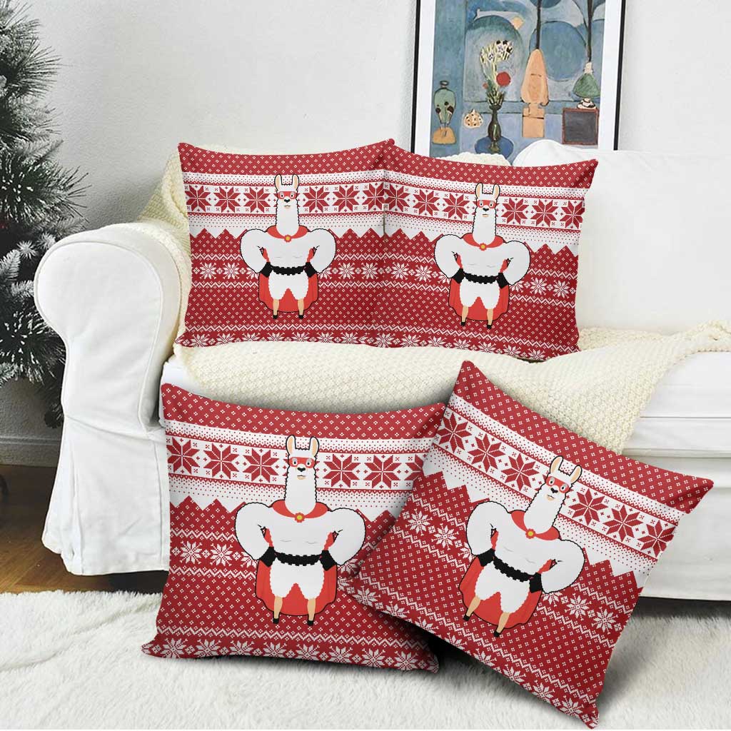 Llama Superhero Christmas Pillow Cover Xmas Holiday Patterns - Wonder Print Shop