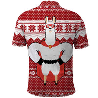 Llama Superhero Christmas Polo Shirt Xmas Holiday Patterns - Wonder Print Shop