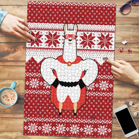 Llama Superhero Christmas Puzzle Xmas Holiday Patterns - Wonder Print Shop
