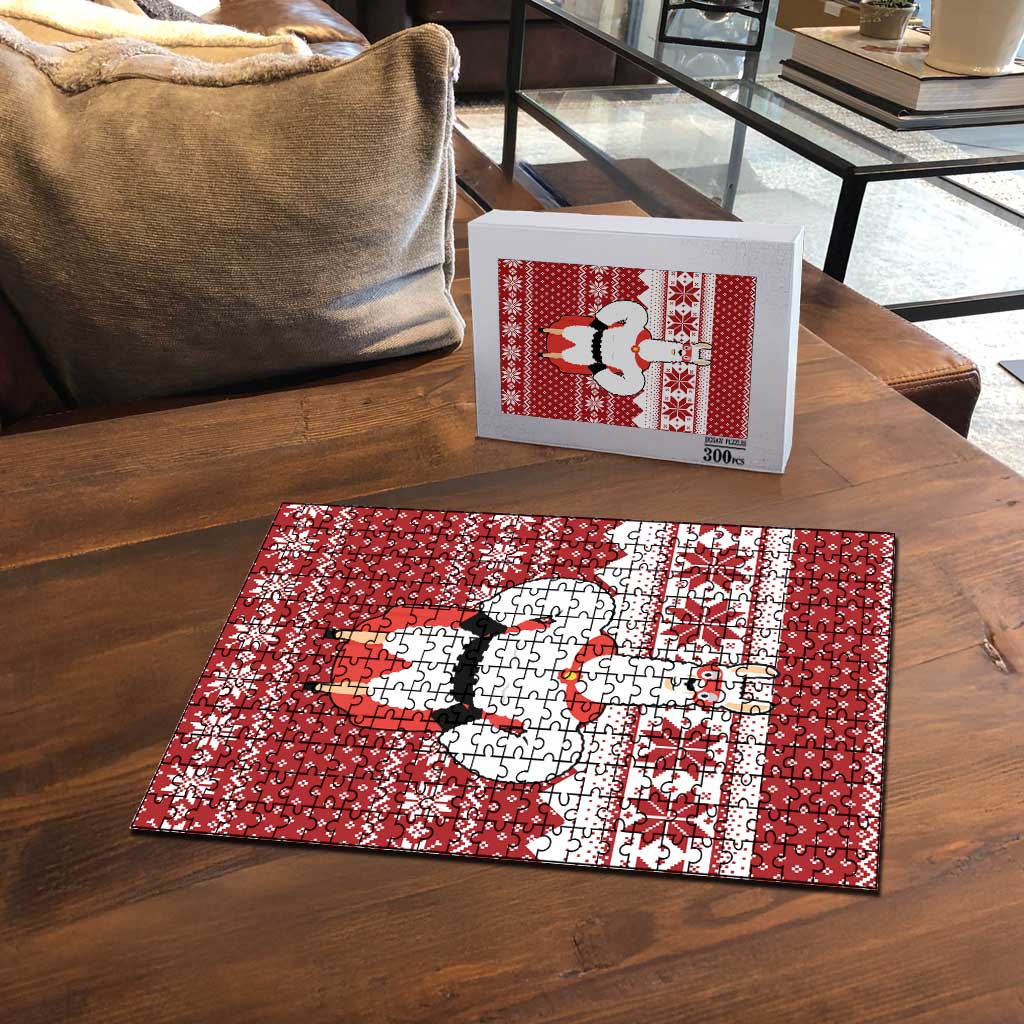 Llama Superhero Christmas Puzzle Xmas Holiday Patterns - Wonder Print Shop