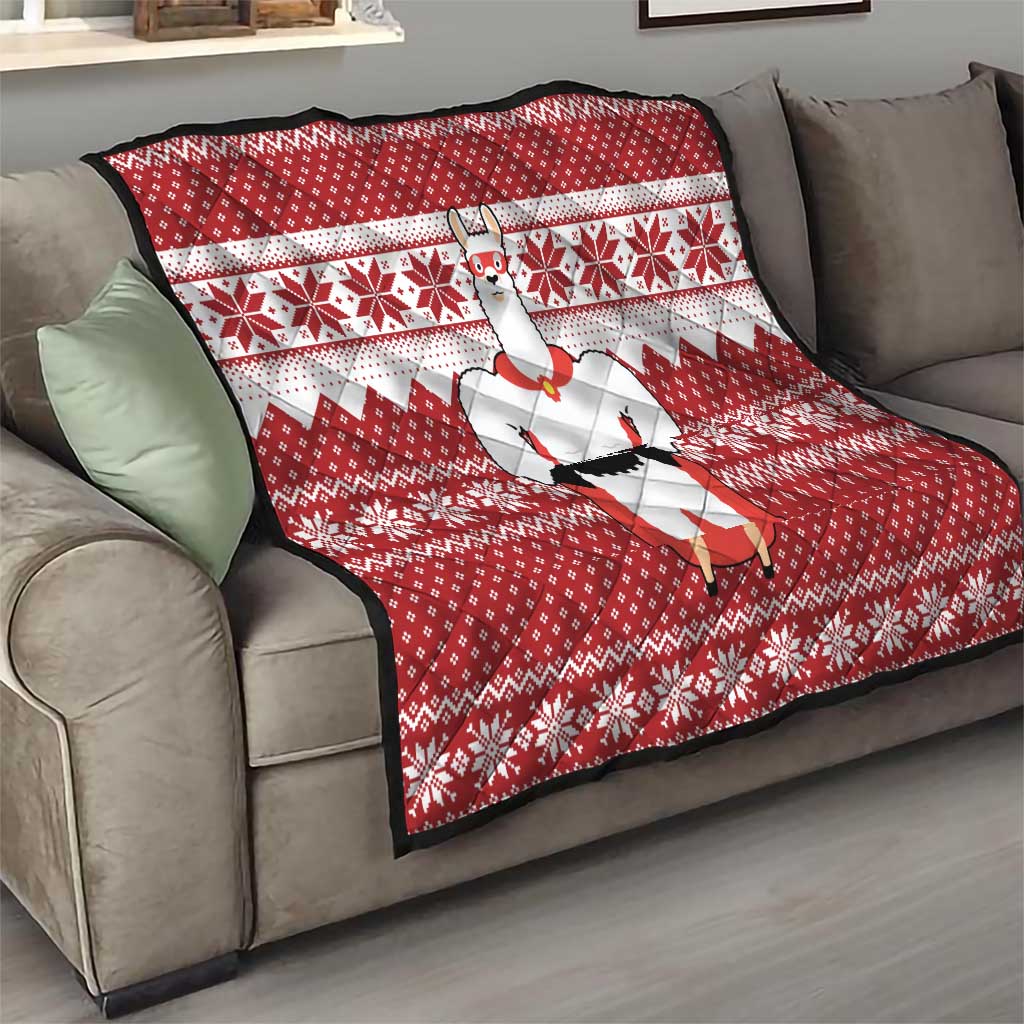 Llama Superhero Christmas Quilt Xmas Holiday Patterns - Wonder Print Shop