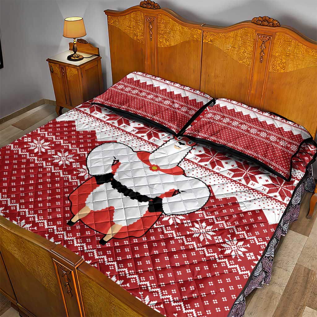 Llama Superhero Christmas Quilt Bed Set Xmas Holiday Patterns - Wonder Print Shop