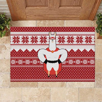 Llama Superhero Christmas Rubber Doormat Xmas Holiday Patterns - Wonder Print Shop