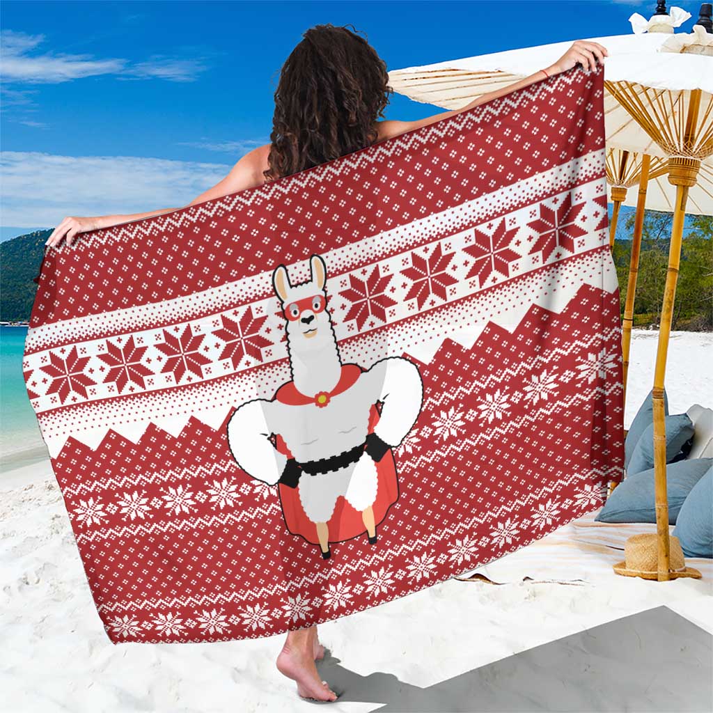 Llama Superhero Christmas Sarong Xmas Holiday Patterns - Wonder Print Shop