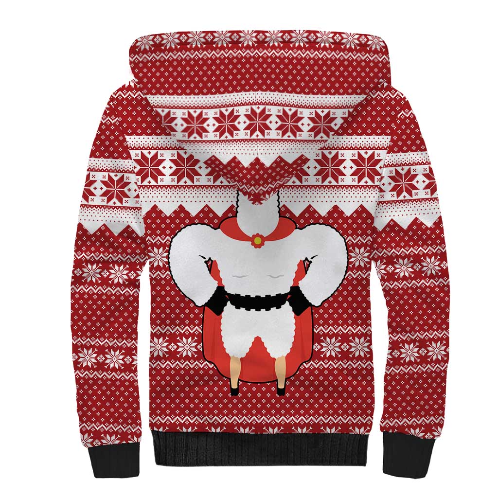 Llama Superhero Christmas Sherpa Hoodie Xmas Holiday Patterns - Wonder Print Shop