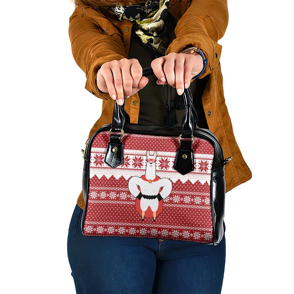 Llama Superhero Christmas Shoulder Handbag Xmas Holiday Patterns - Wonder Print Shop