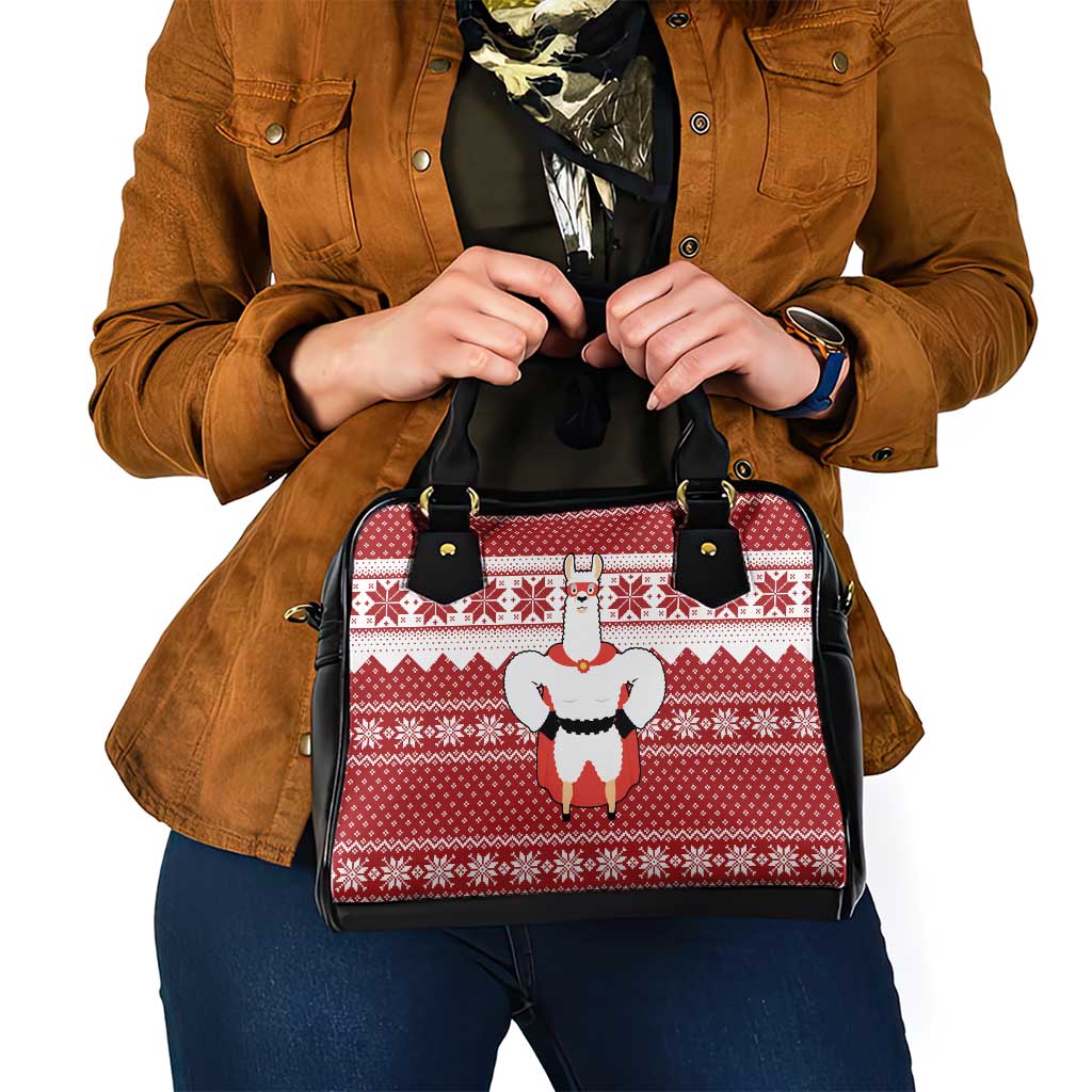 Llama Superhero Christmas Shoulder Handbag Xmas Holiday Patterns - Wonder Print Shop