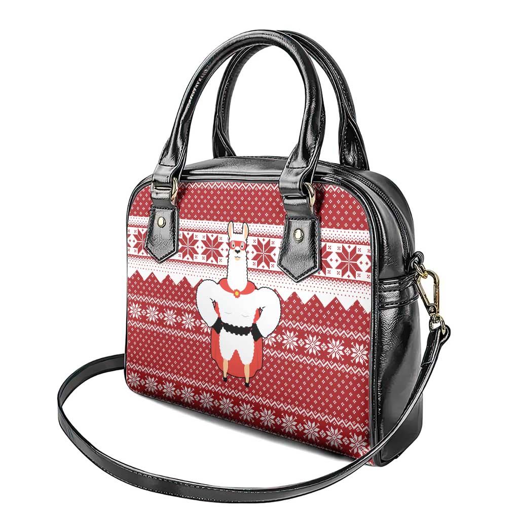 Llama Superhero Christmas Shoulder Handbag Xmas Holiday Patterns - Wonder Print Shop